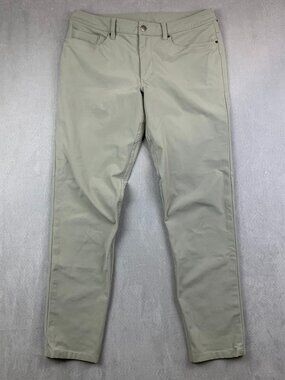 Lululemon Men 32 Light Gray Chino ABC Pant Slim Warpstreme Tapered Stretch 32x30